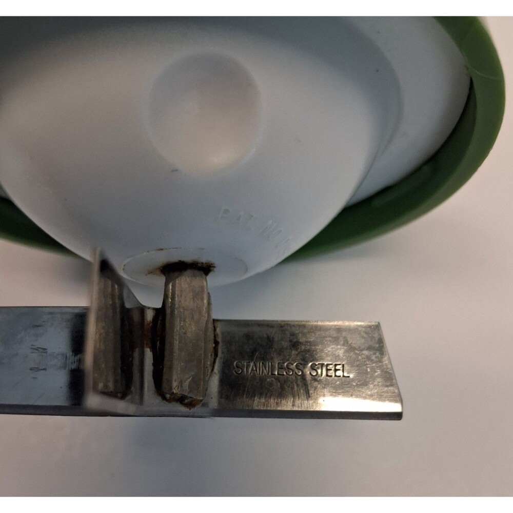 VTG Federal Housewares Glass Push Food Chopper Green 16 oz Stainless USA 1960s - Picture 4 of 8